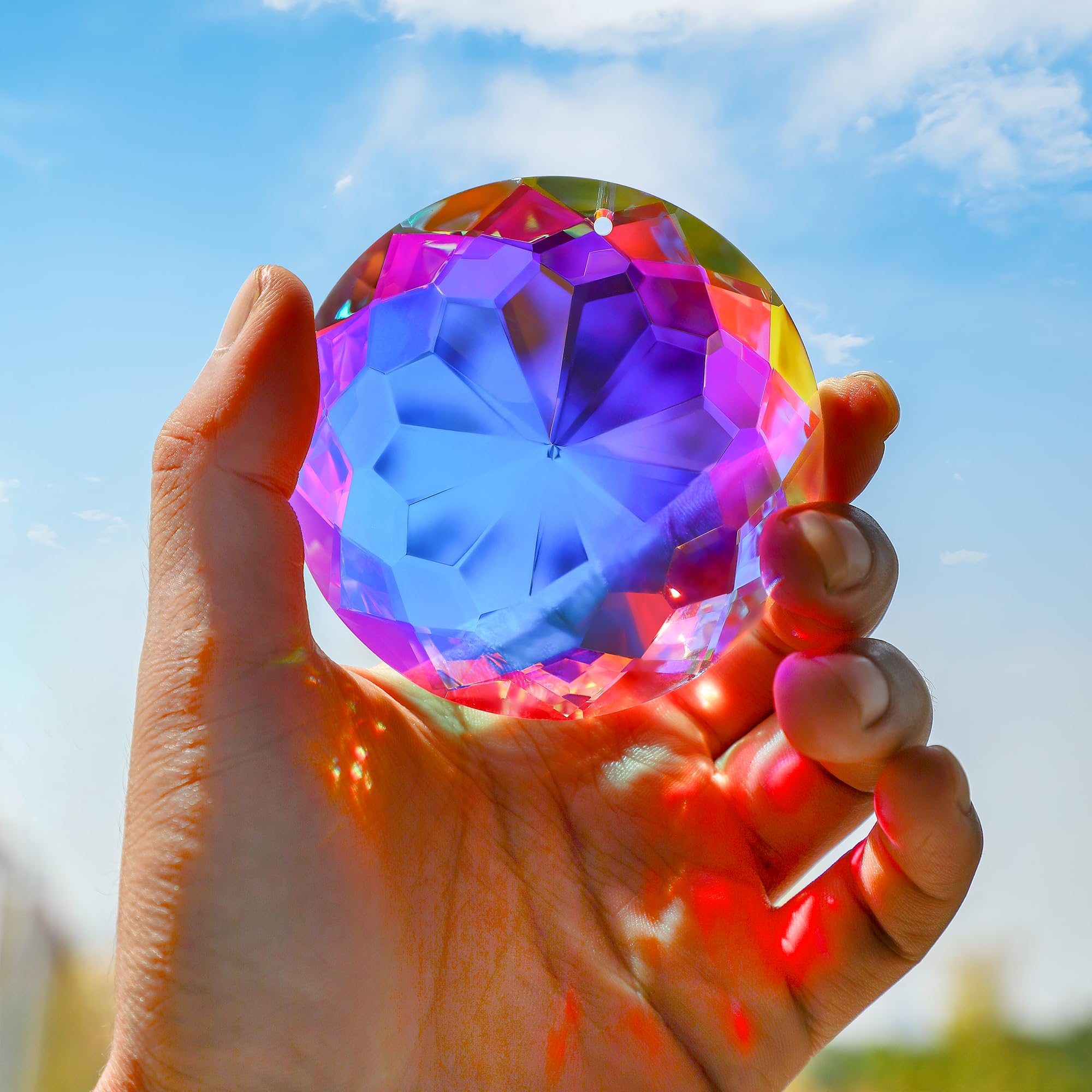 HDCRYSTALGIFTS crystal prism ornament for indoor outdoor spaces and gardens