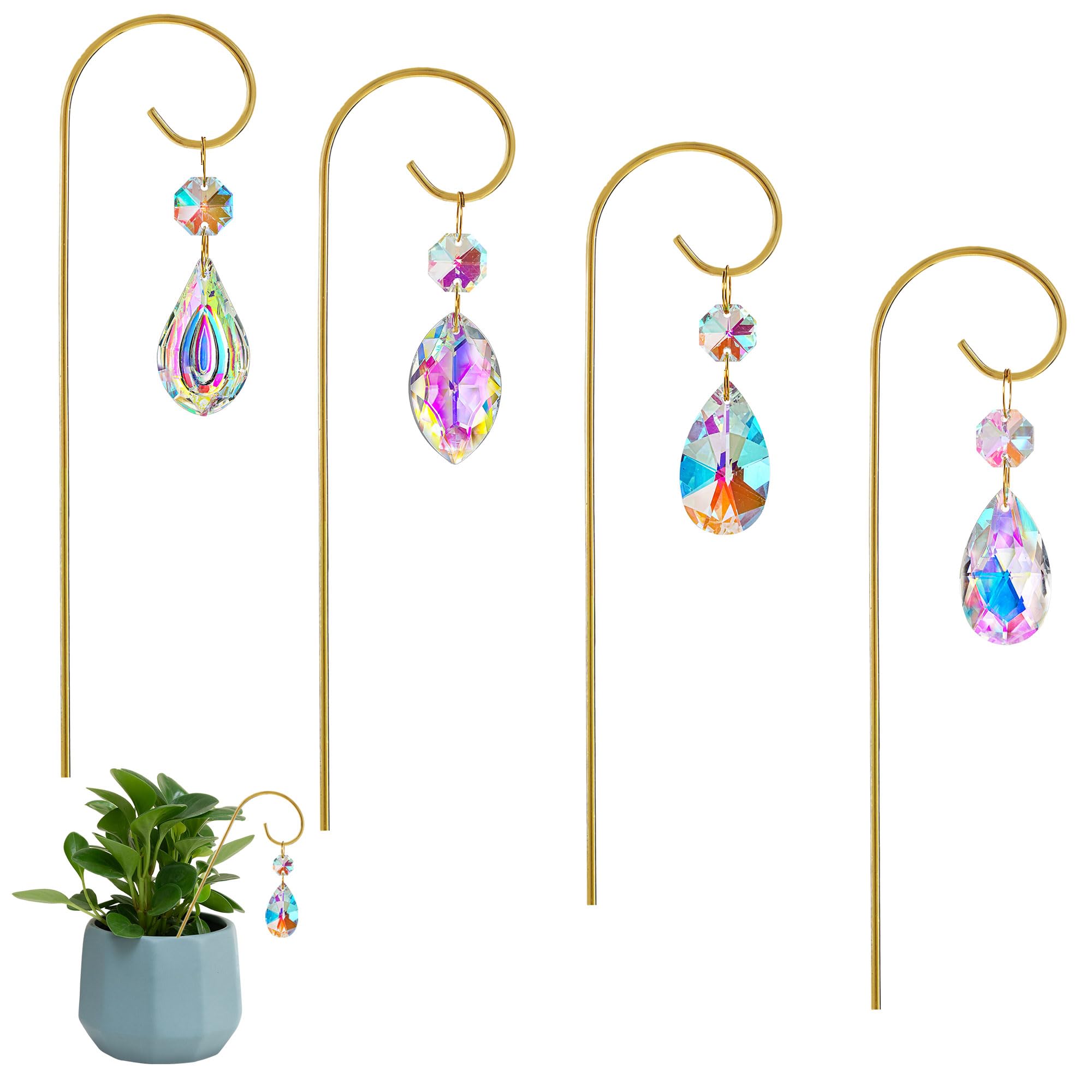 HDCRYSTALGIFTS rainbow crystal prisms catch sunlight to create vibrant rainbows in windows