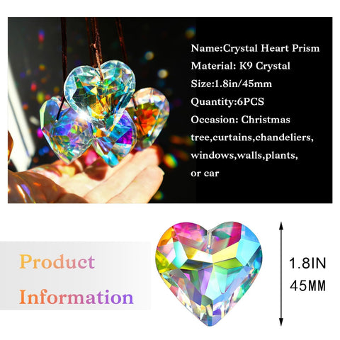 HDCRYSTALGIFTS rainbow maker heart prism adds sparkling light to space