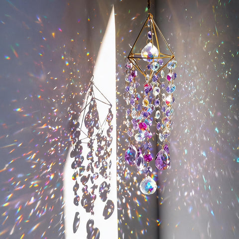 HDCRYSTALGIFTS rainbow maker suncatcher casts vivid rainbows through sunlit windows