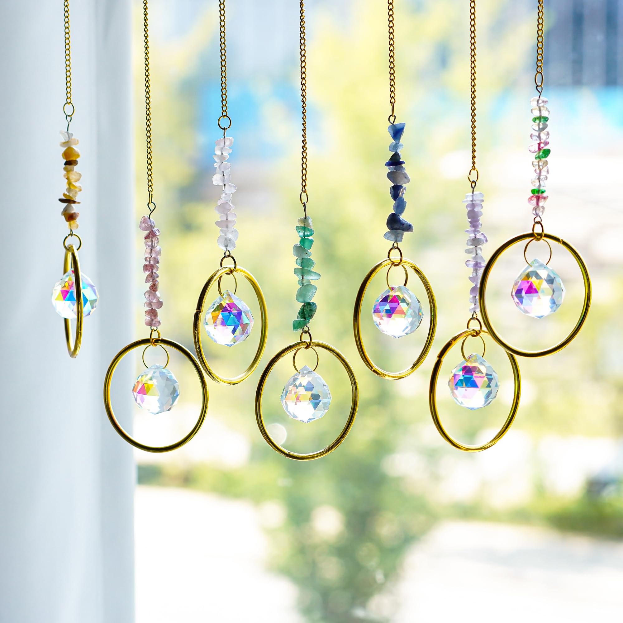 HDCRYSTALGIFTS Rainbow maker window fills rooms with colorful light.