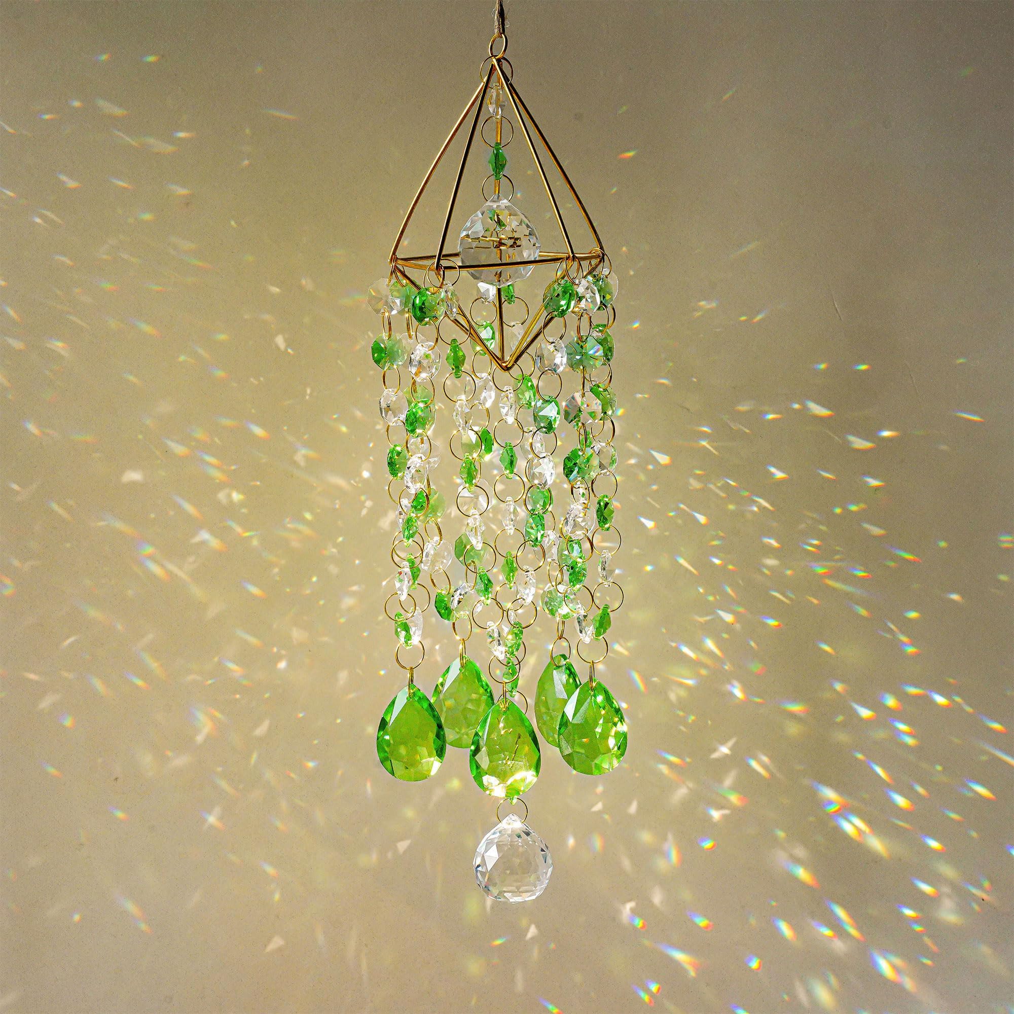 HDCRYSTALGIFTS rainbow prisms scatter shimmering patterns from sunlight