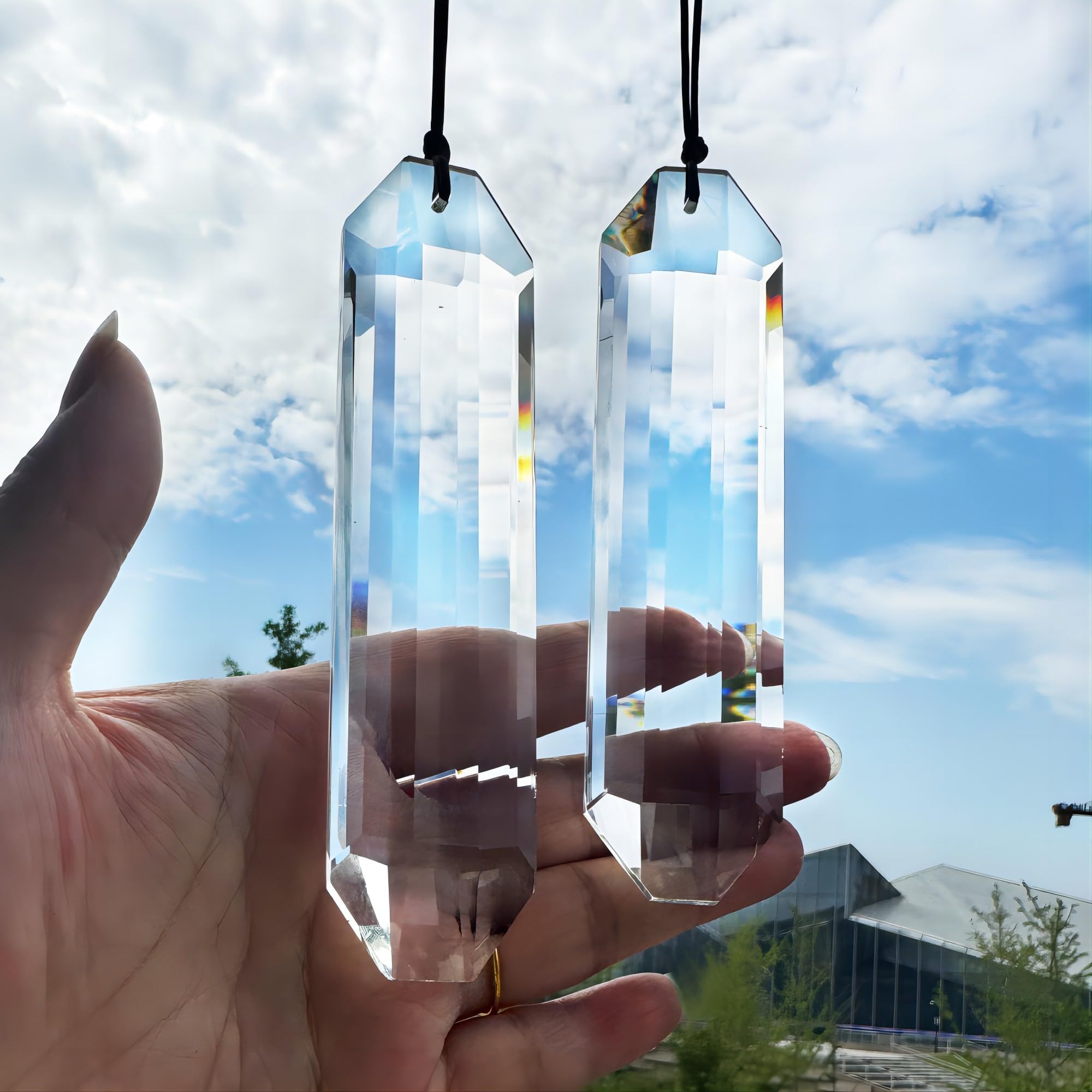 HDCRYSTALGIFTS crystal suncatcher rainbow prism brightens windows with colorful light