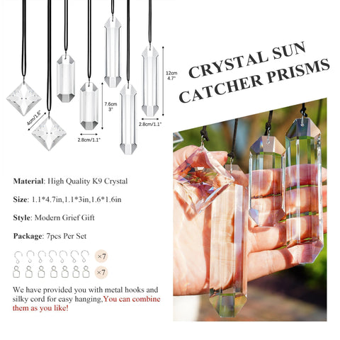 HDCRYSTALGIFTS clear prism sun catcher in a garden adding color to outdoor decor