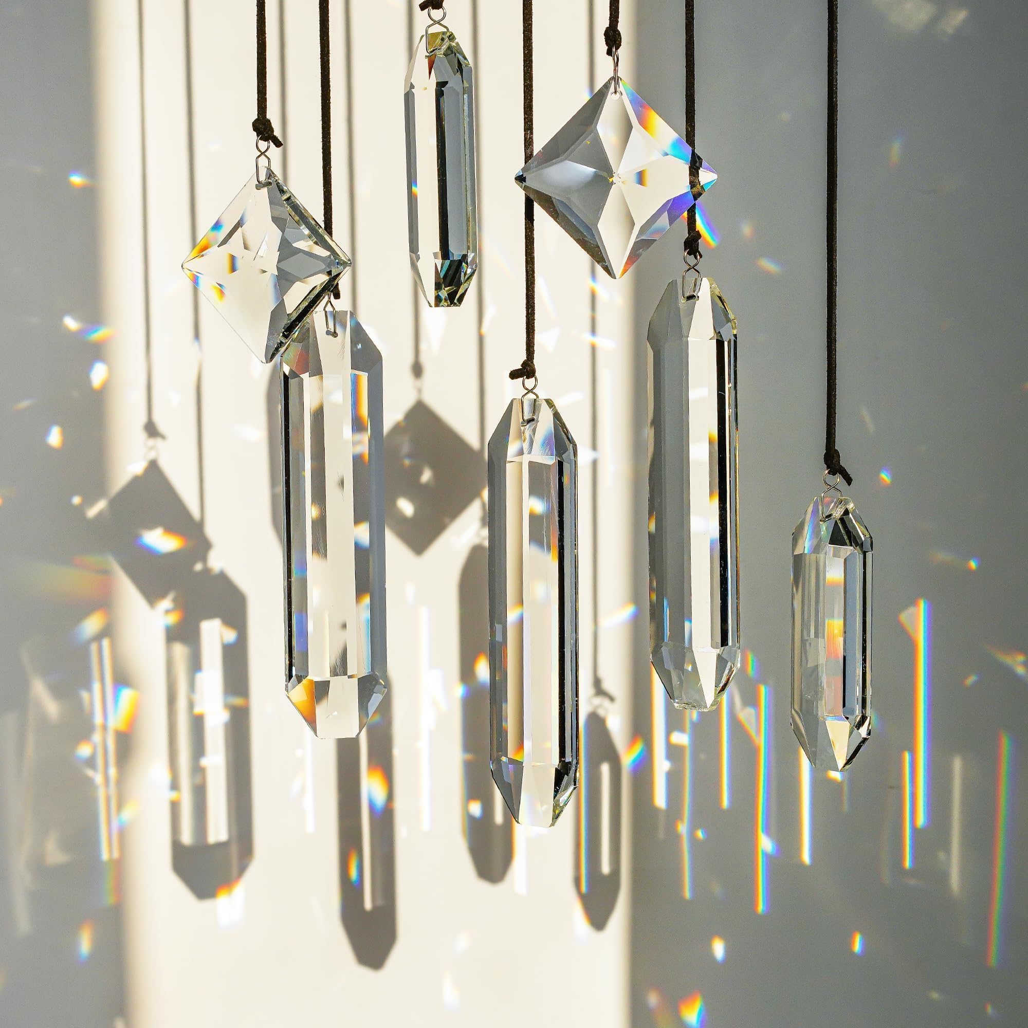 HDCRYSTALGIFTS crystal sun catcher ornament for kitchen shelf reflecting sunlight