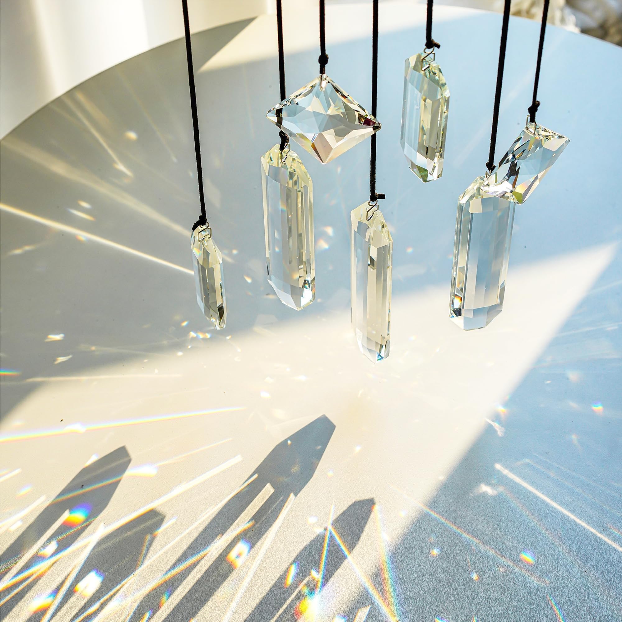 HDCRYSTALGIFTS crystal sun catcher with hook for quick hanging setup
