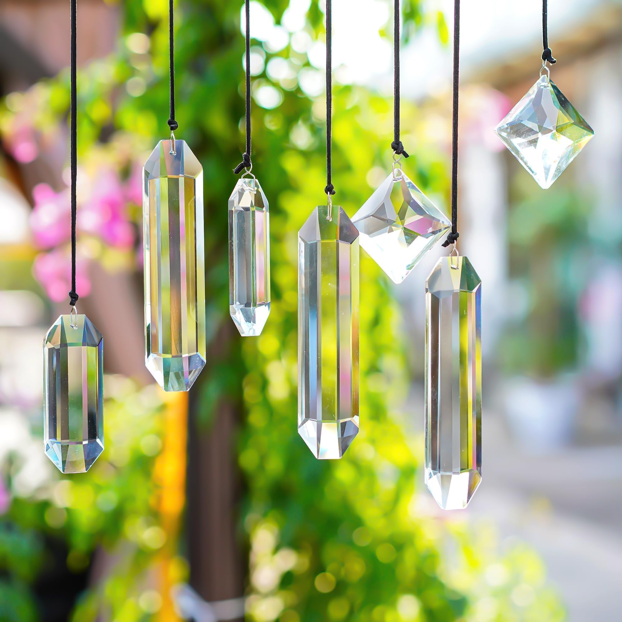 HDCRYSTALGIFTS seven prisms in assorted sizes for versatile display