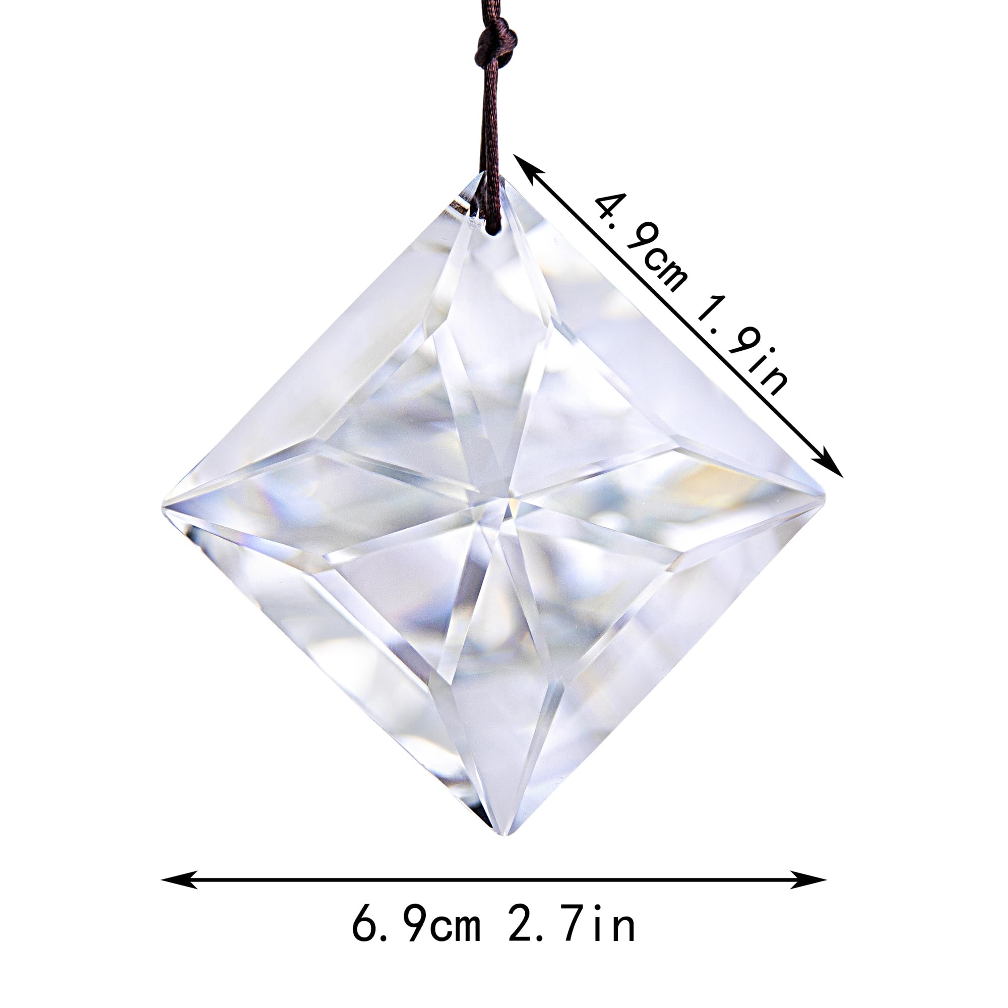 HDCRYSTALGIFTS square prism with hanging cord adds sparkle to windows and balconies
