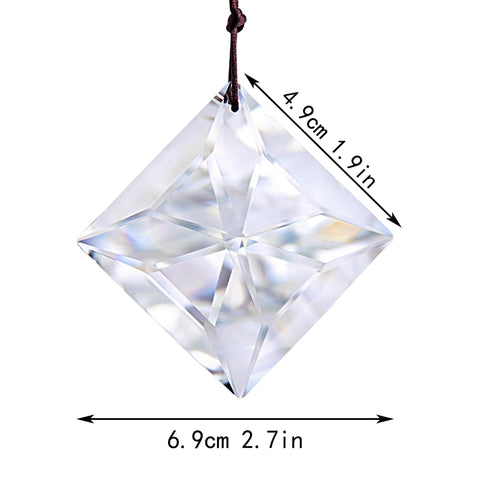 HDCRYSTALGIFTS square prism with hanging cord adds sparkle to windows and balconies