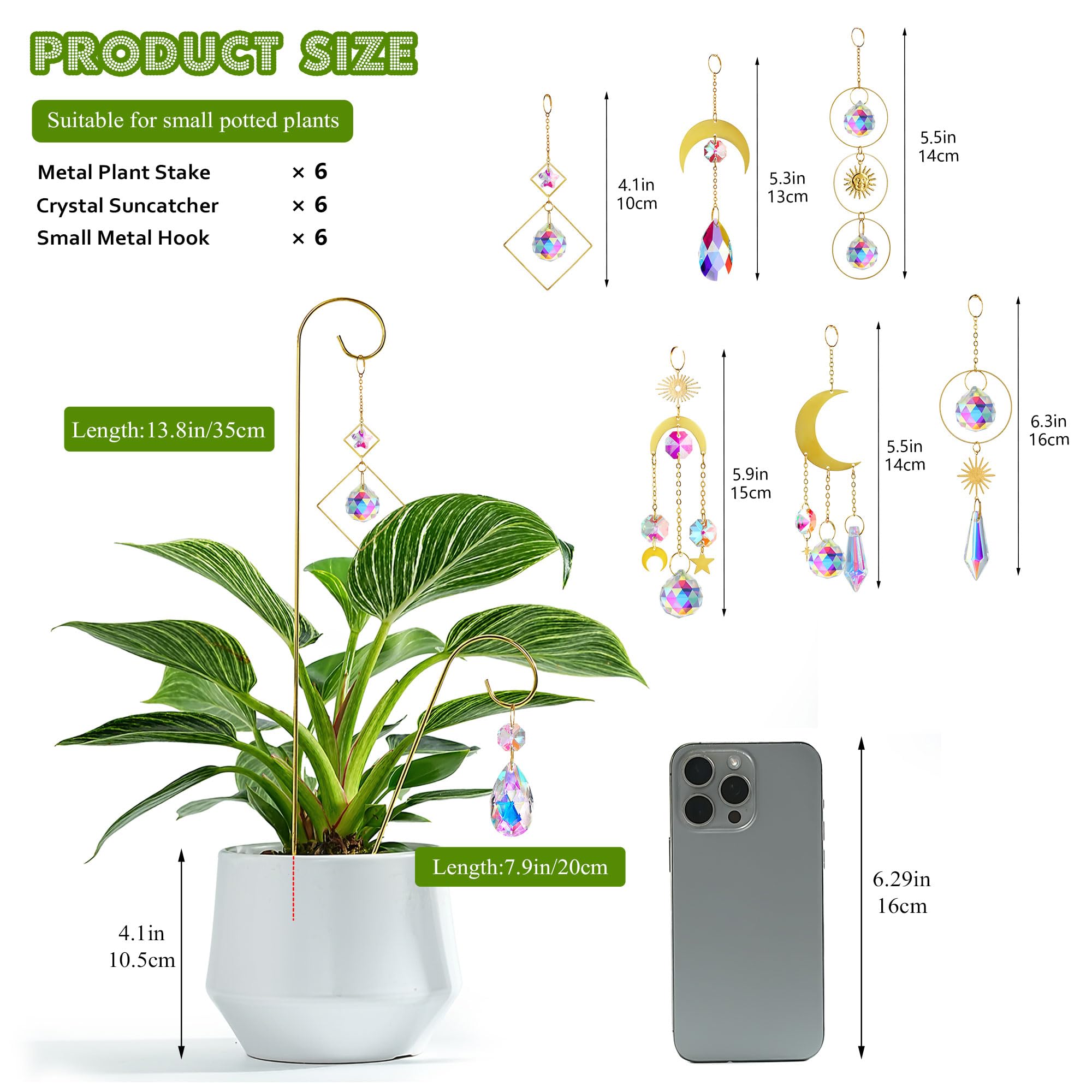 HDCRYSTALGIFTS 13.8-inch trellis elevates a small potted plant on a windowsill