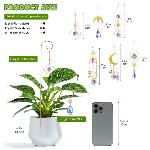 HDCRYSTALGIFTS 13.8-inch trellis elevates a small potted plant on a windowsill