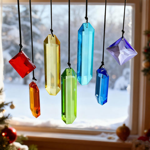 HDCRYSTALGIFTS Christmas tree suncatchers for festive shimmer