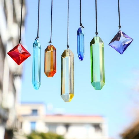 HDCRYSTALGIFTS window suncatchers adding colorful reflections