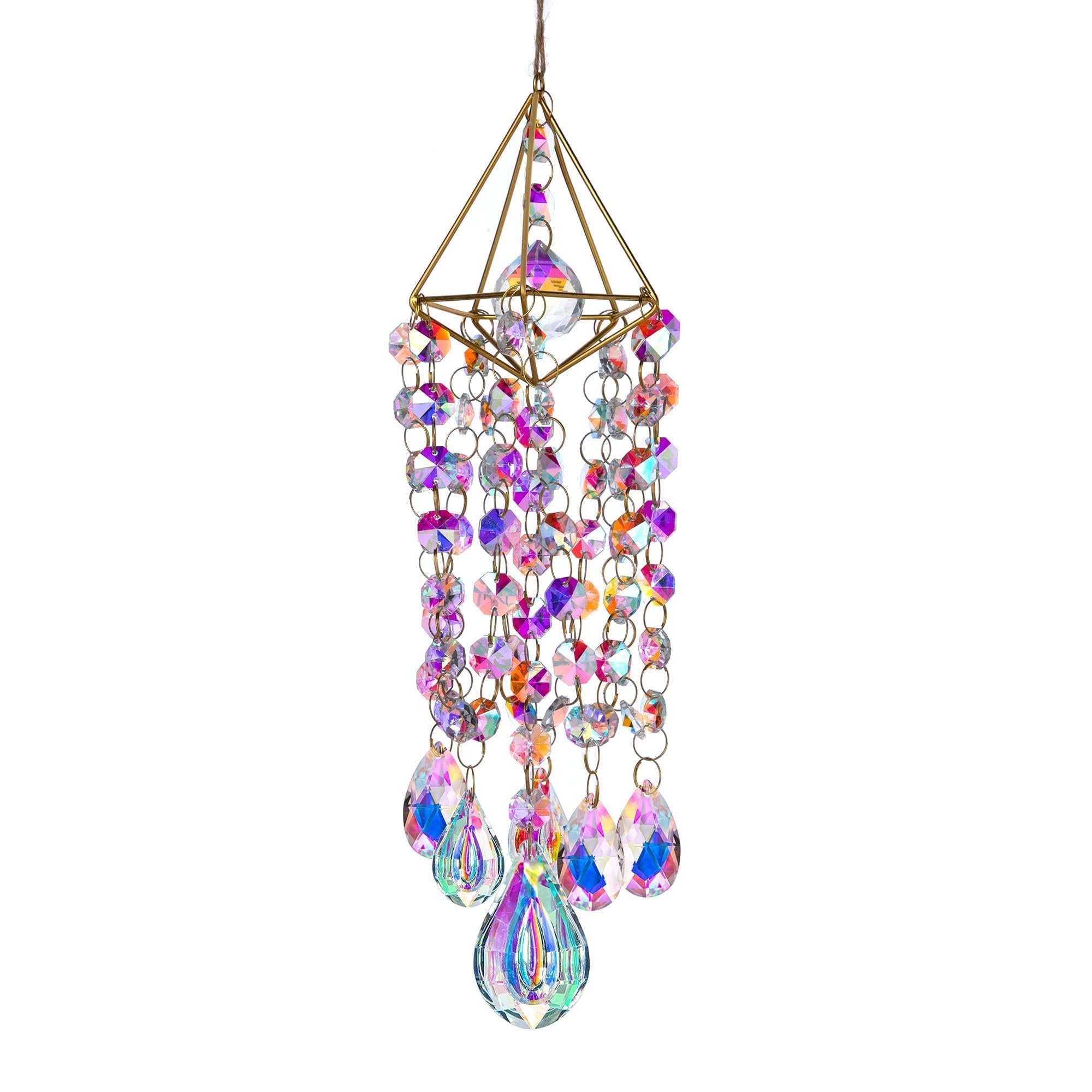 HDCRYSTALGIFTS wind chime style suncatcher for garden or balcony