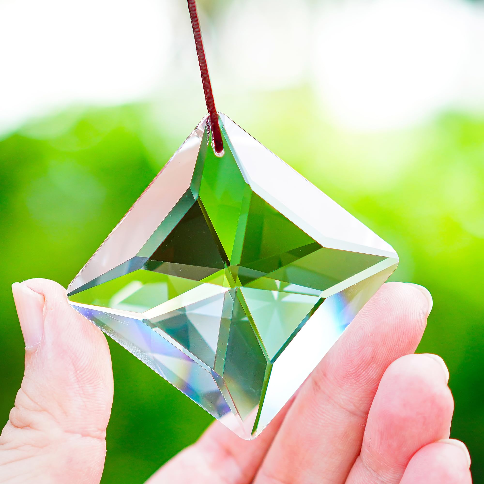HDCRYSTALGIFTS sun catcher near a sunlit window enhances kitchens and balconies