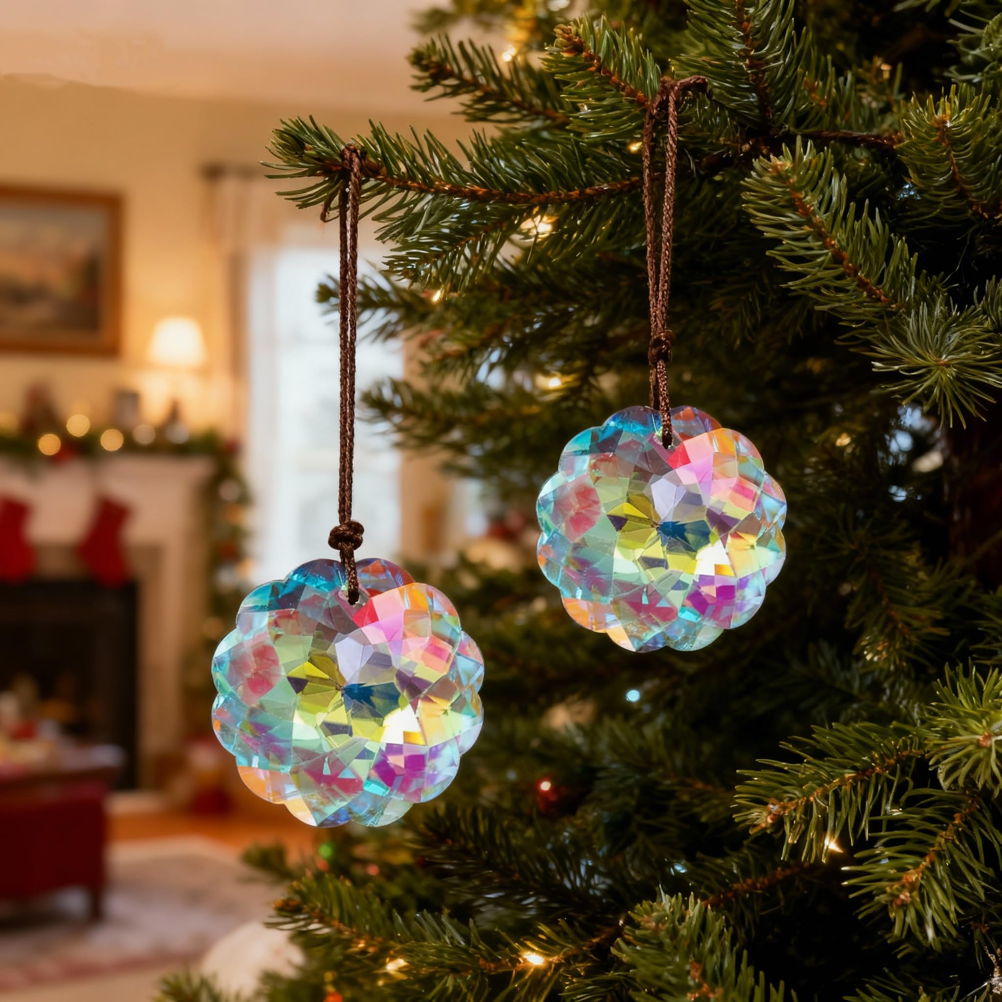 HDCRYSTALGIFTS 45mm suncatcher enhances seasonal window decor.