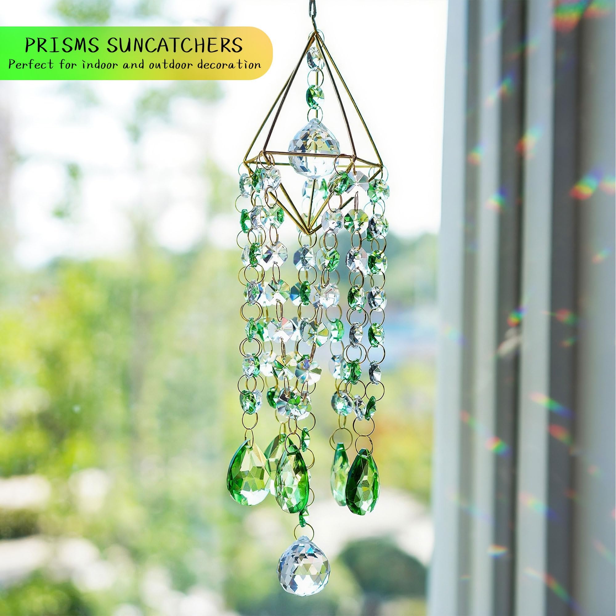 HDCRYSTALGIFTS suncatcher mounted for window display