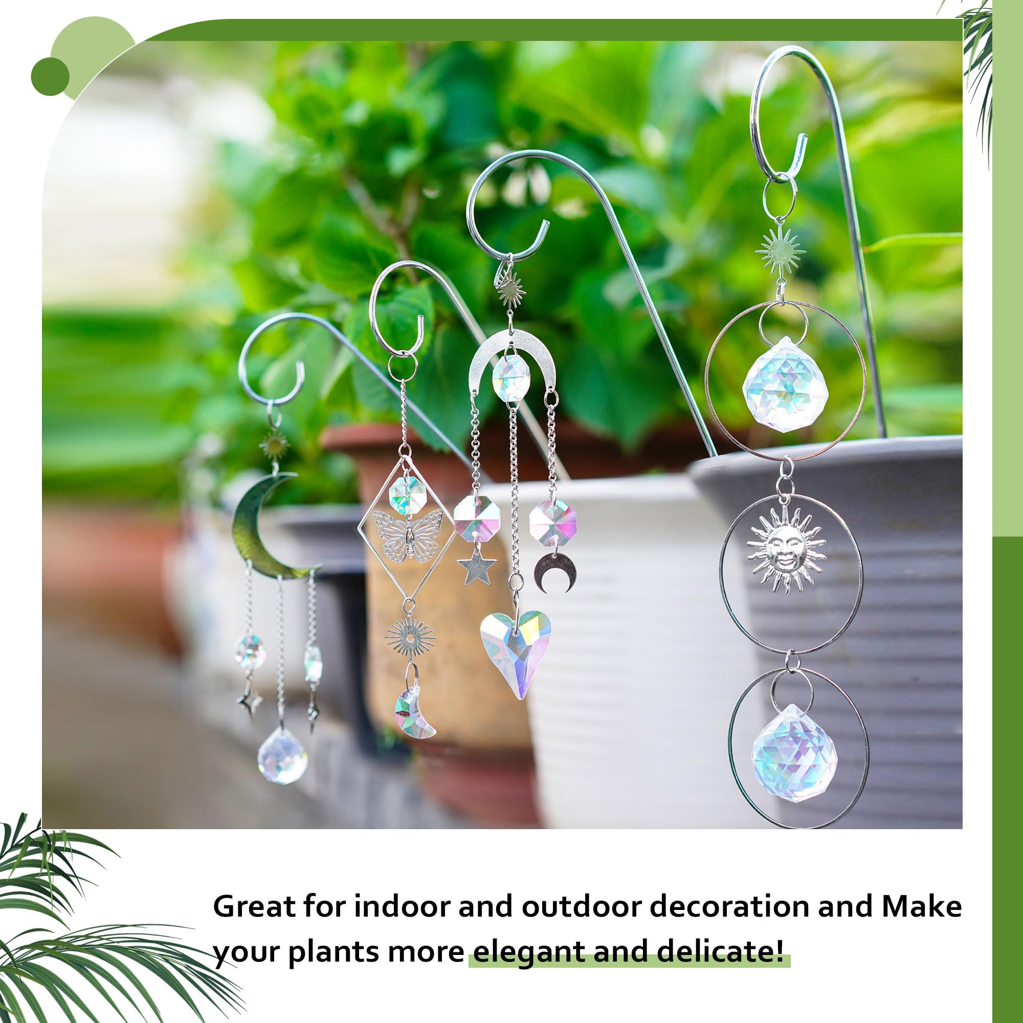 HDCRYSTALGIFTS elegant suncatchers in a plant arrangement adding shimmer.
