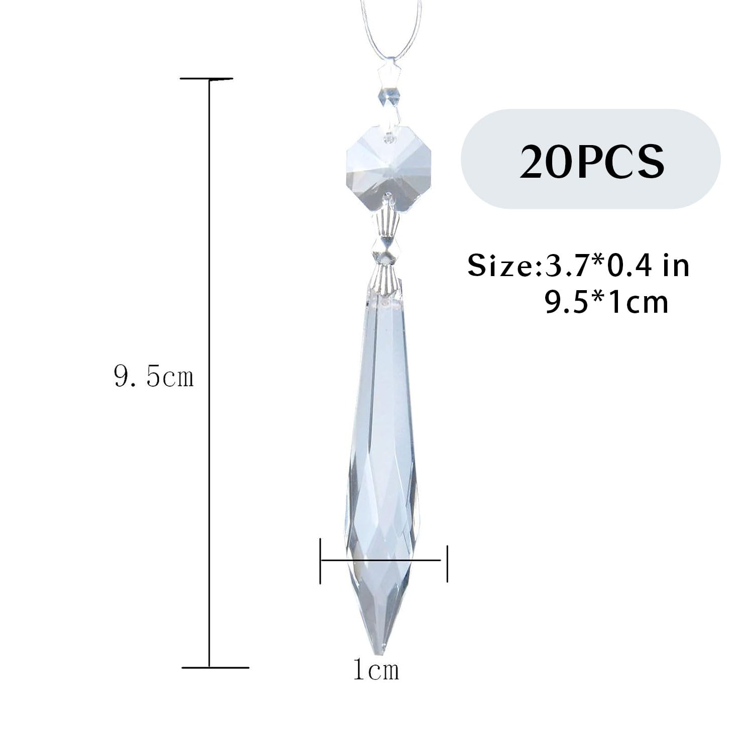 HDCRYSTALGIFTS bead crystals 63mm clear add elegant light diffusion to any fixture