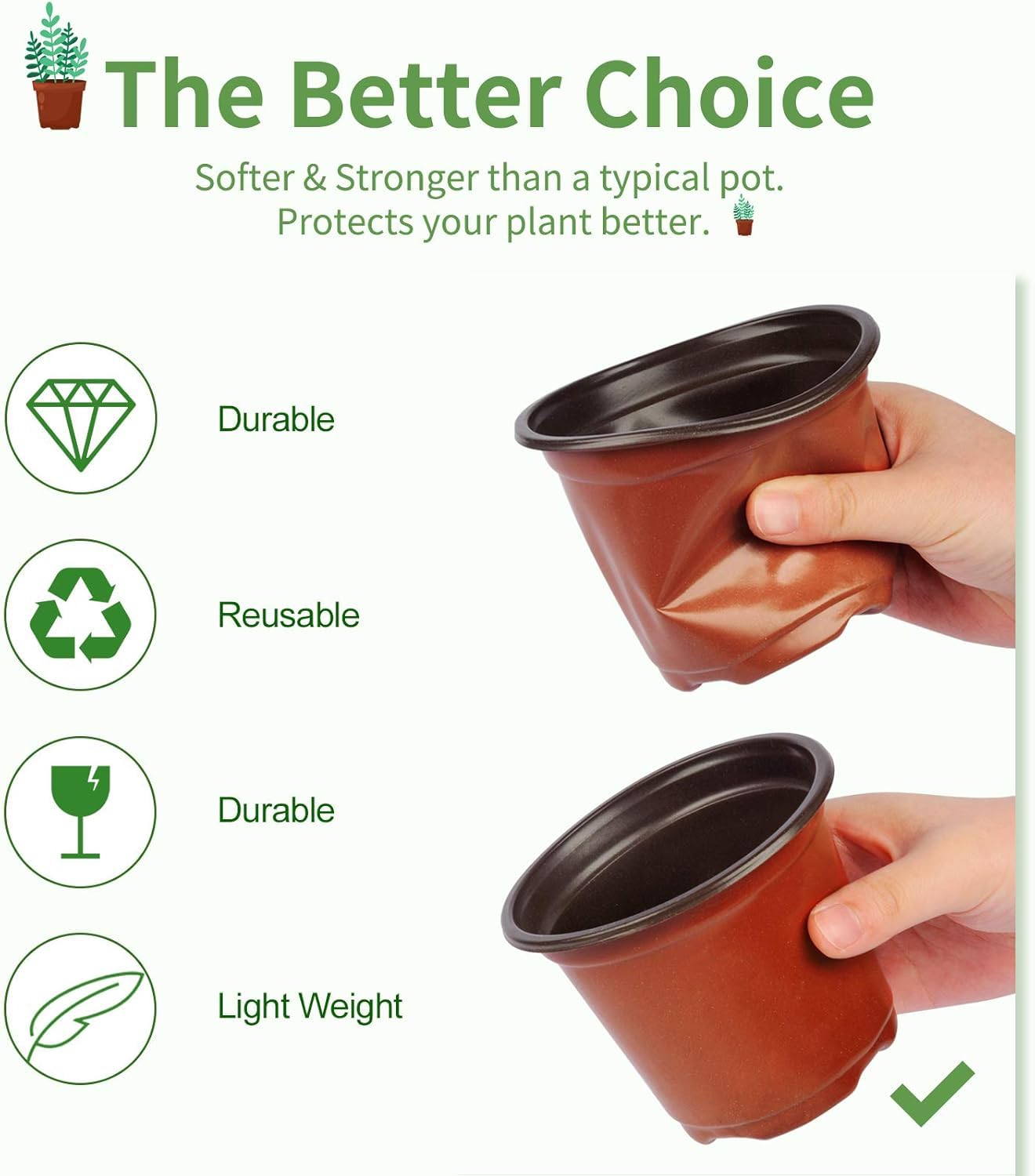 Hdeoops 4-inch pot with drainage holes promotes soil ventilation