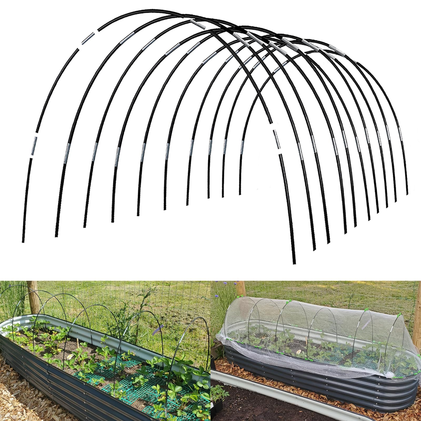 Hdeoops greenhouse hoops 7ft assembled tunnel for customizable plant protection.