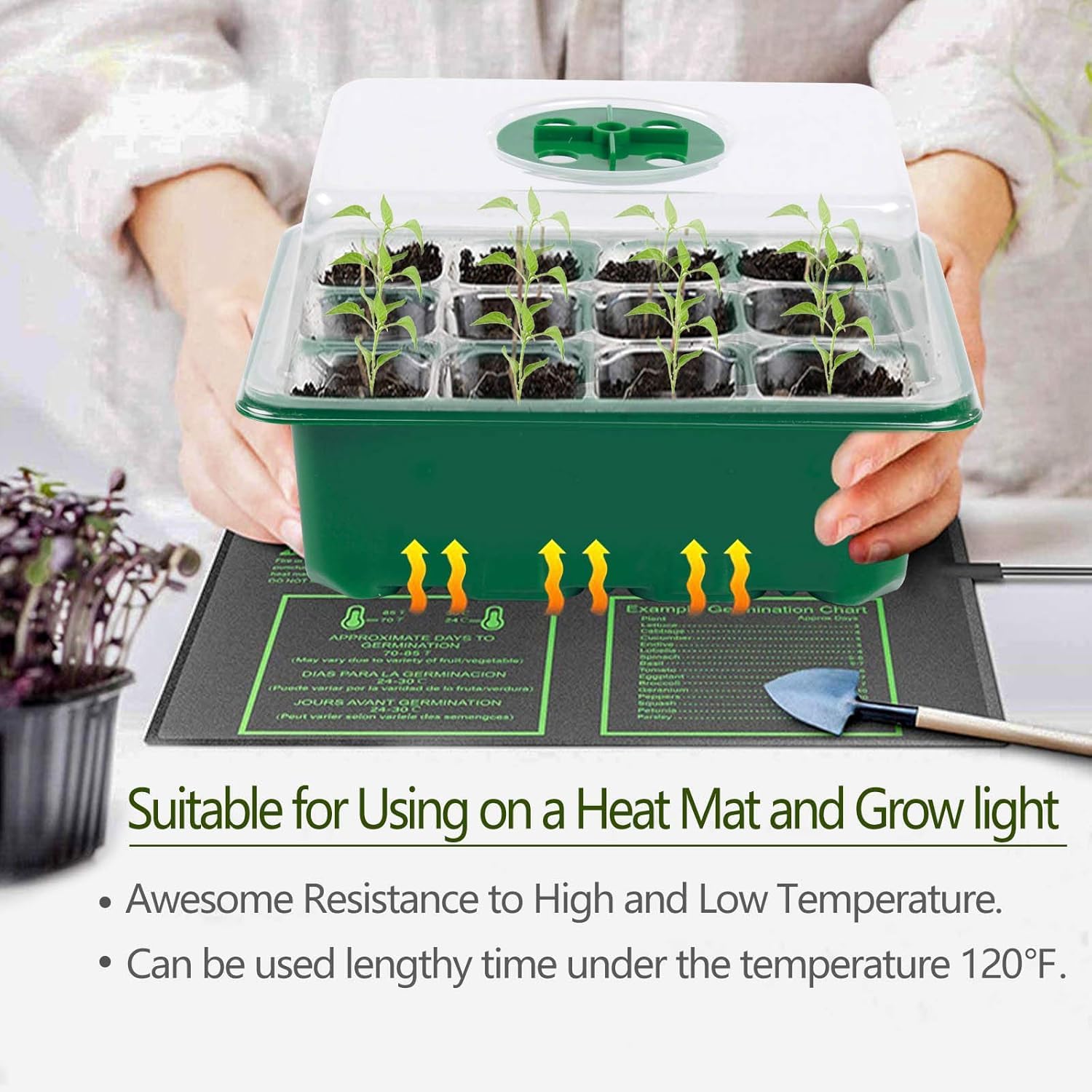 Hdeoops stackable seedling trays save space for easy home gardening.