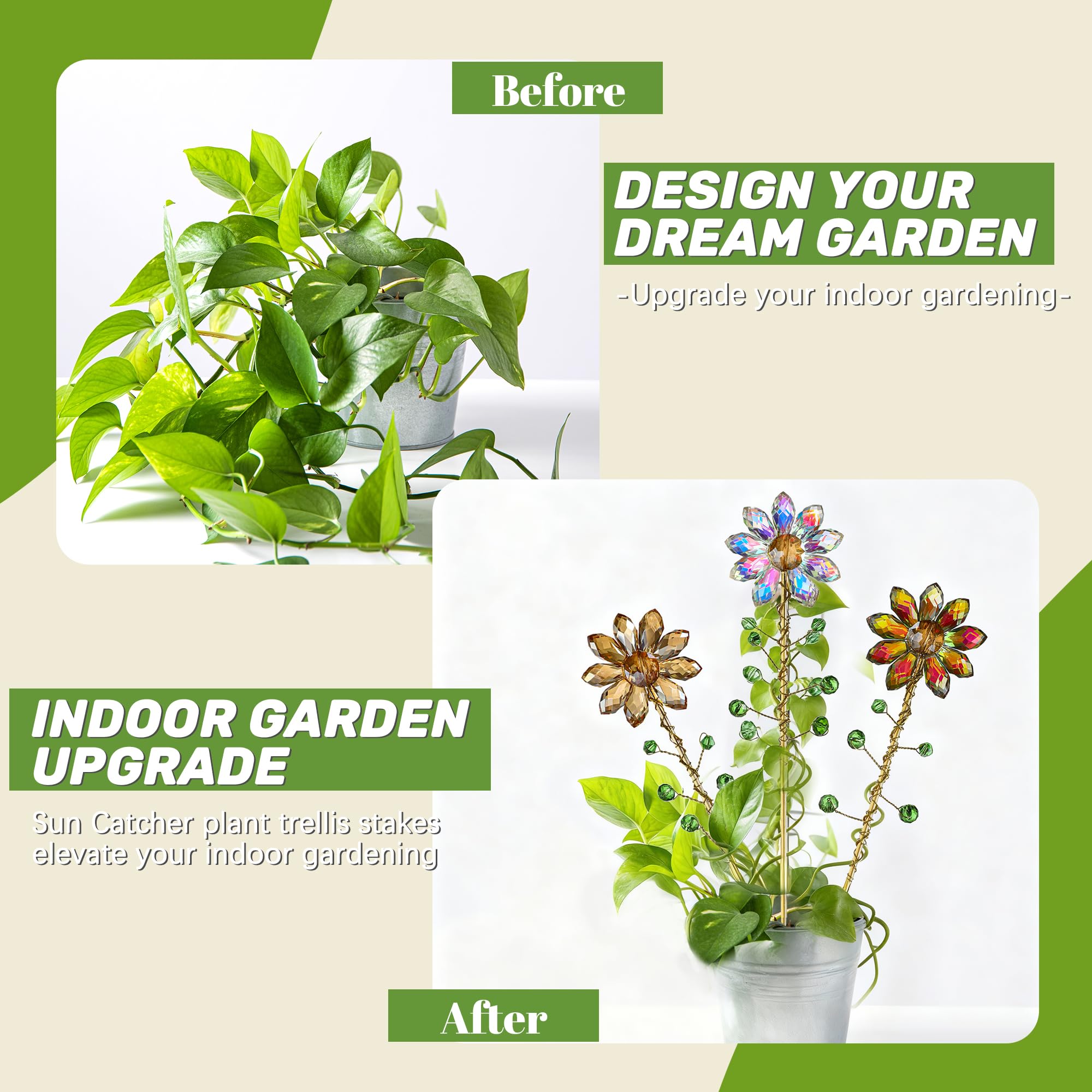 H&D HYALINE & DORA gold trellis supports stable display for small pots