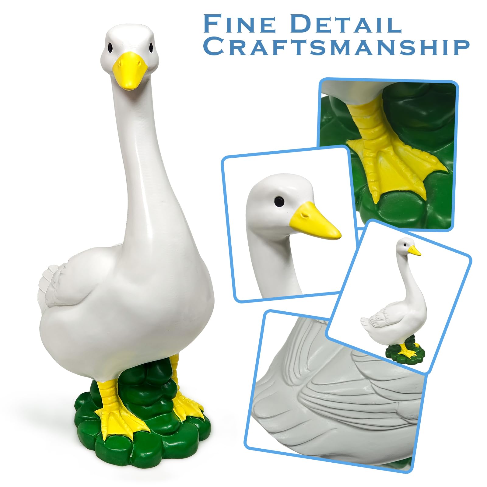 HDOOMN oversized garden goose, durable decorative piece for patios and lawns.