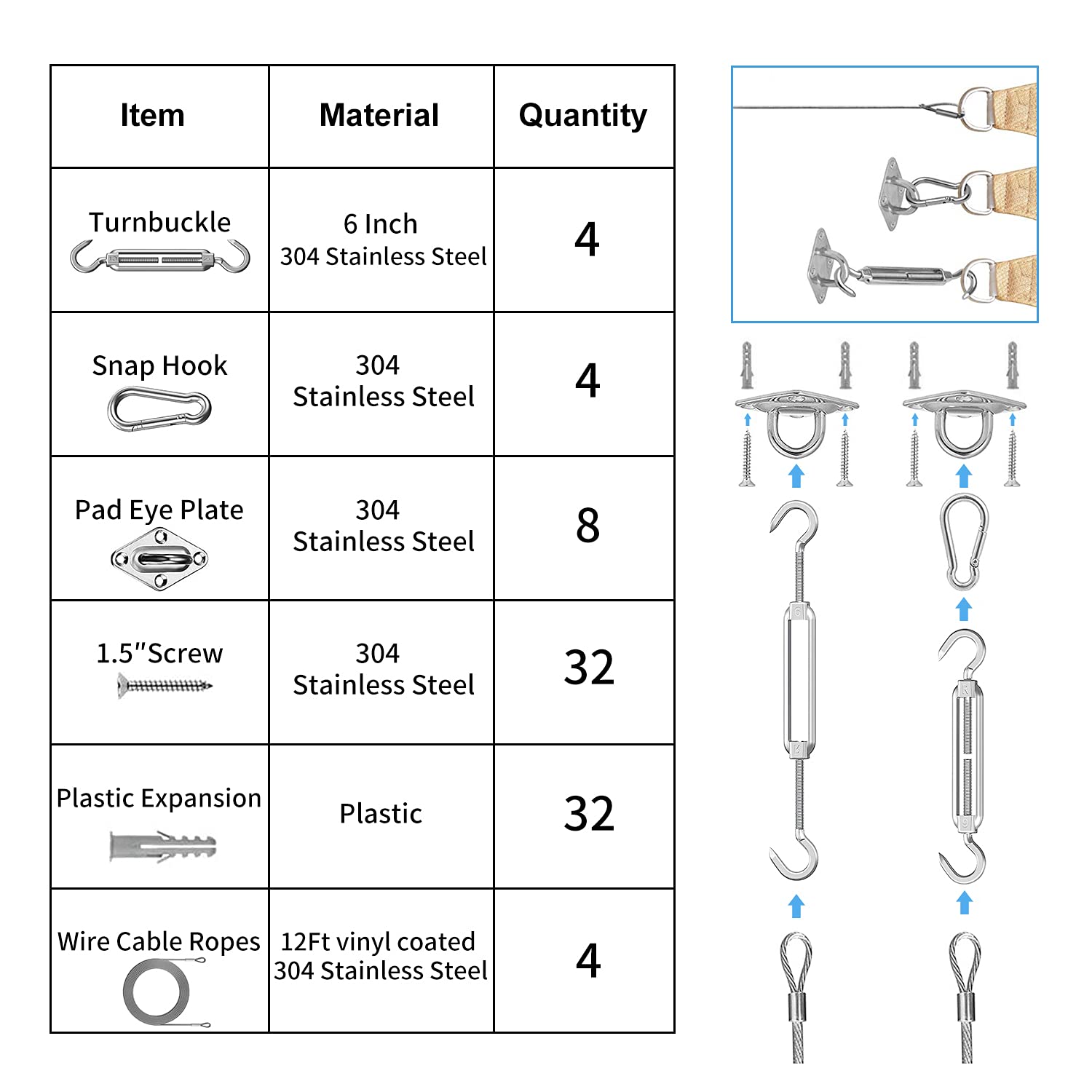 HDYAR diamond pad eye plates for secure anchor points