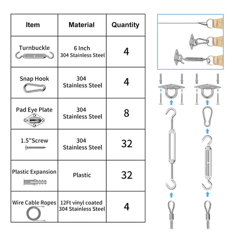 HDYAR diamond pad eye plates for secure anchor points
