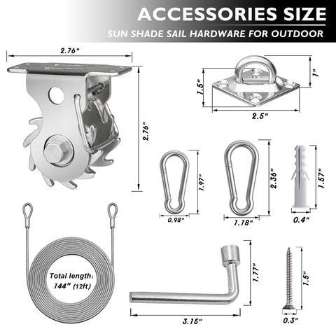 HDYAR M5 spring snap hooks for secure tensioner connections