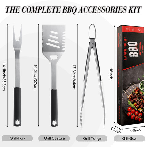 HE-SANQI grill fork in action for stable skewering of meats.