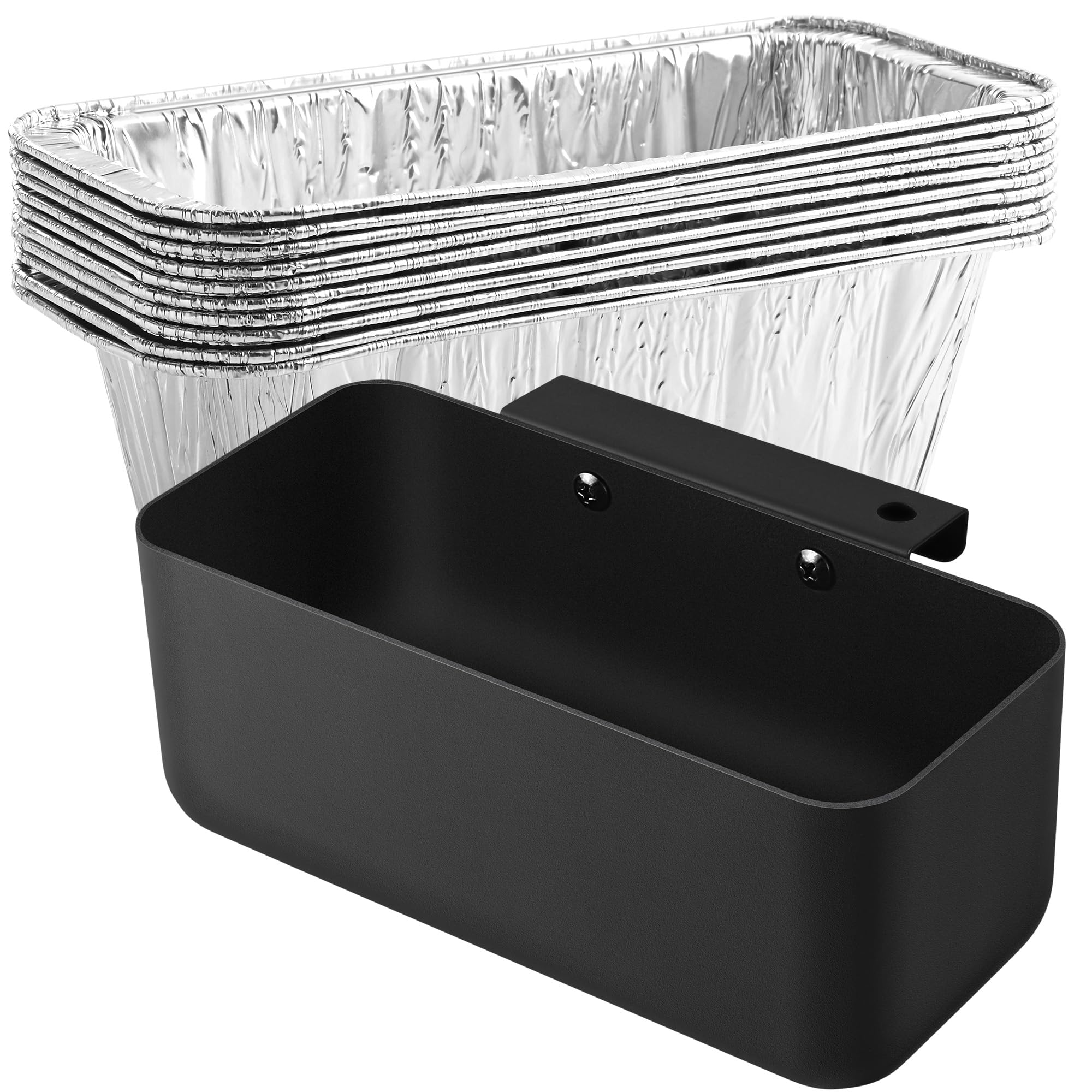 HE-SANQI grill grease catcher mounted on a side hook for a clean grill area