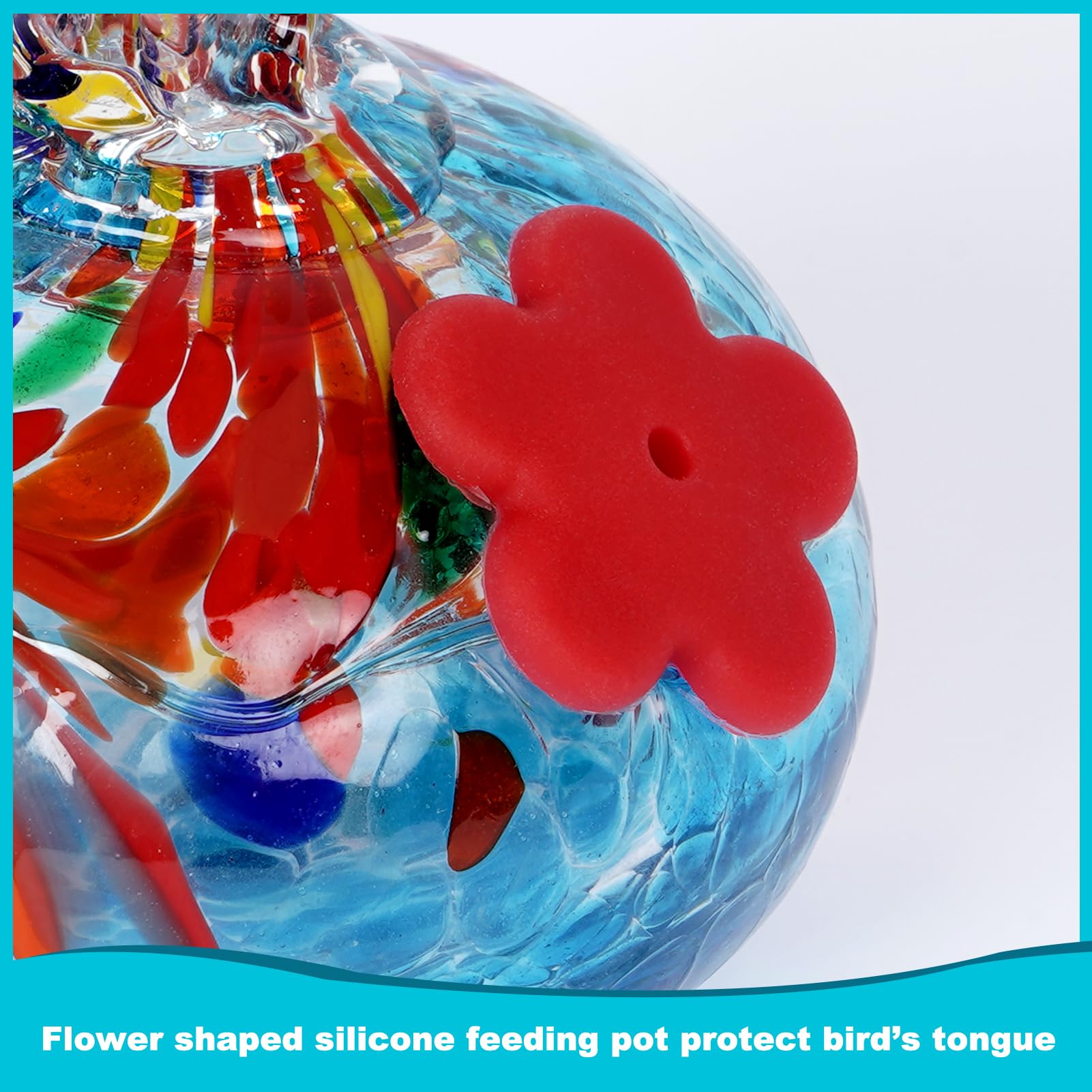 HEADAK LIFE hanging bird bath design offers safe drinking depth for small birds