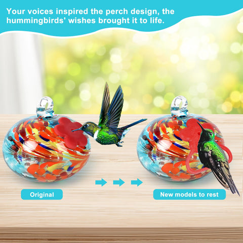 Headak Life hummingbird feeder with red silicone flowers protects tongues while inviting visits