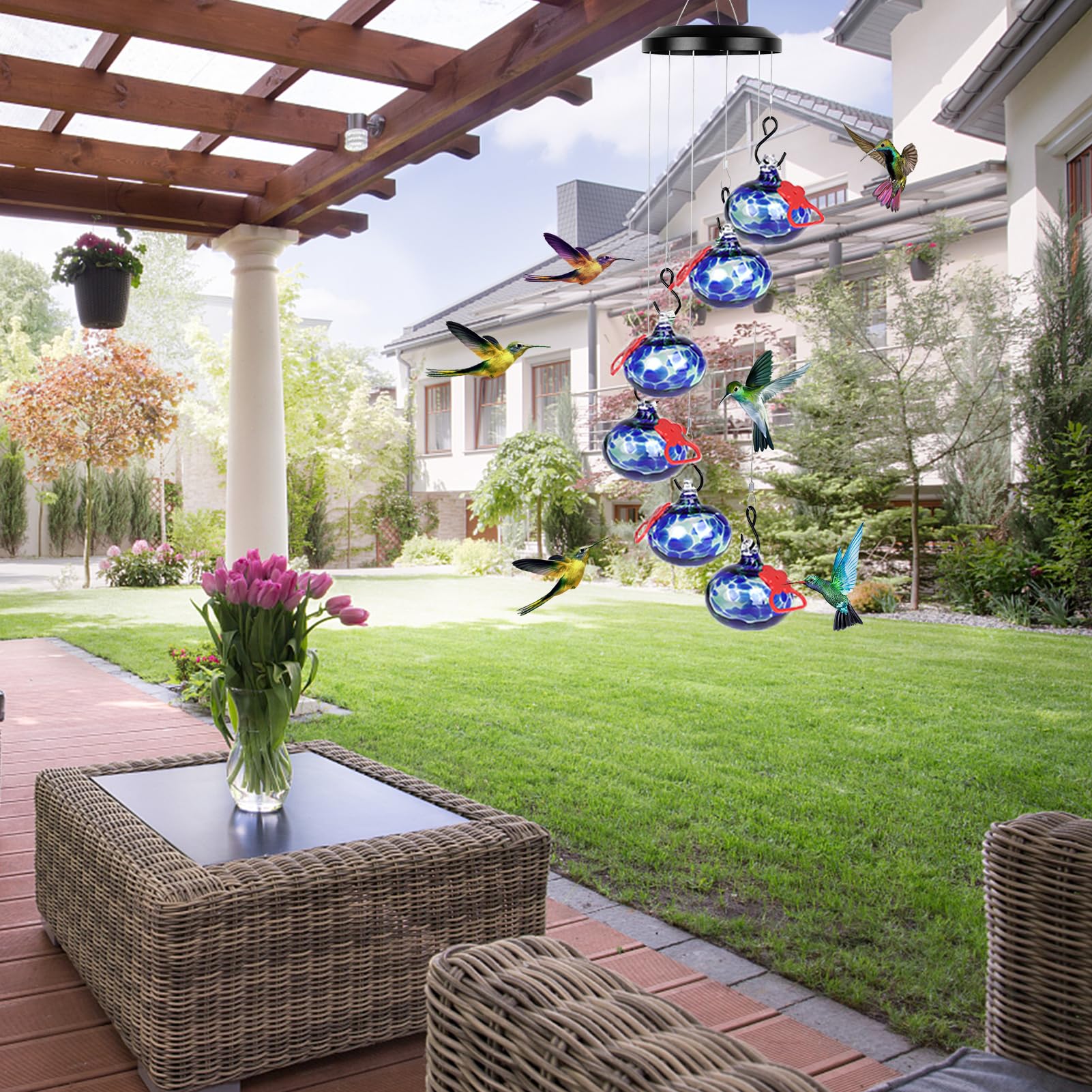 Headak Life weather-resistant outdoor hanging display in deep blue for patios.