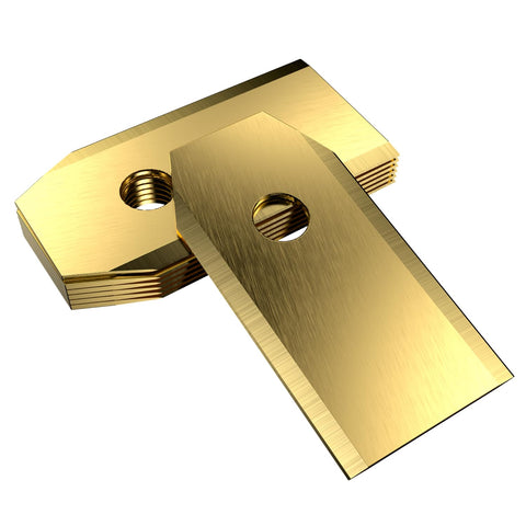 Headley Tools titanium-coated mower blades for Automower offer longer life and cleaner cuts.