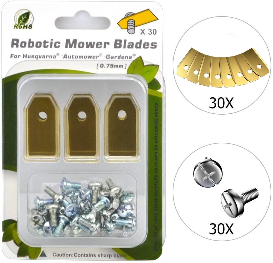 Headley Tools titanium-coated mower blades for Gardena robot mower deliver reliable performance.