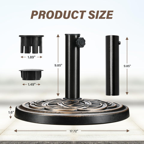 HealSmart adjustable knob close-up showing secure pole fit for 38-48mm sizes.