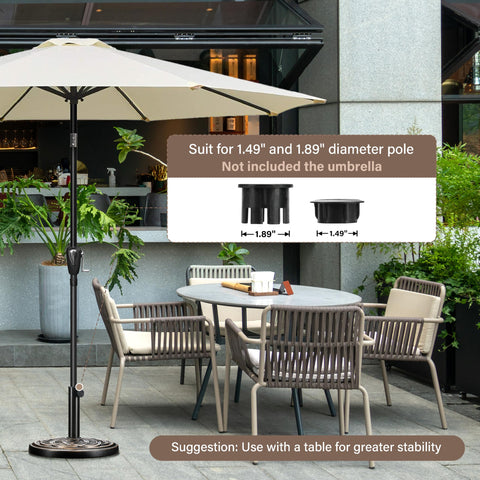 HealSmart base assembly process showing simple steps to secure umbrella.