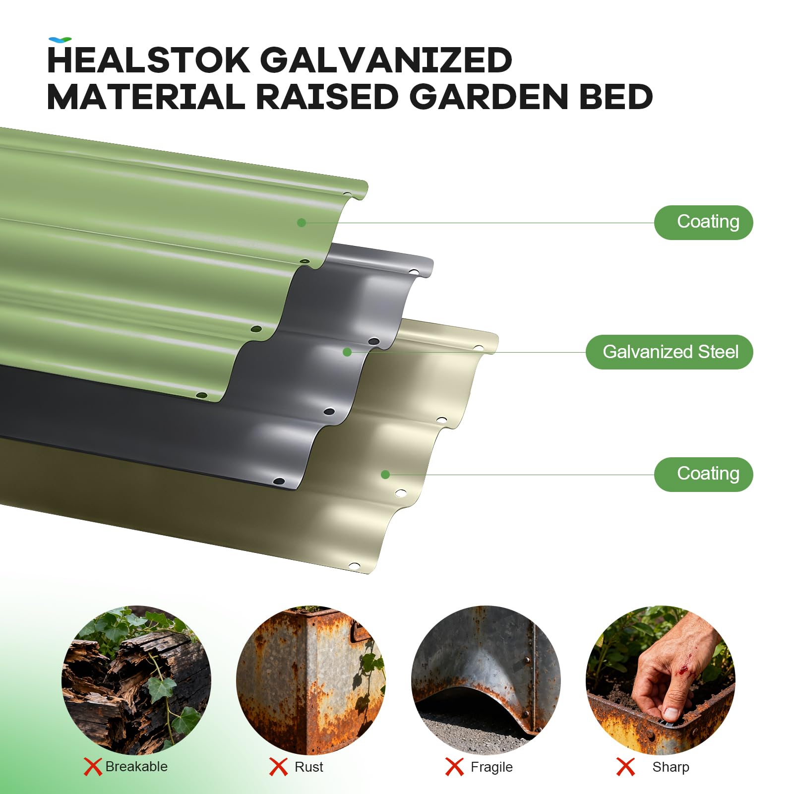 HEALSTOK spacious 4x2x1ft garden bed in outdoor space