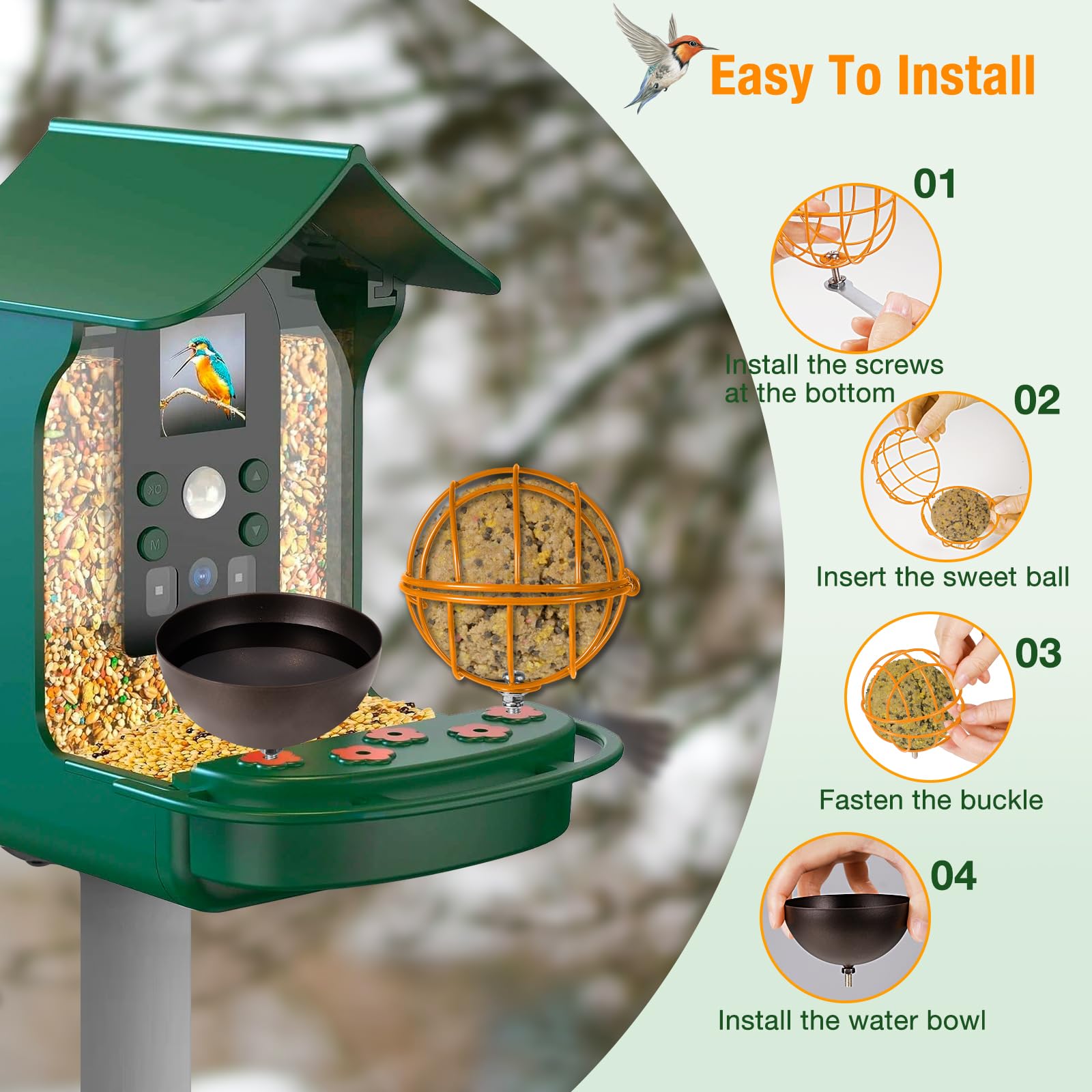 Hearthhub outdoor bird feeding setup, dual function station.