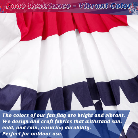 Heartome pleated fan flag banner 2x4ft adds festive Americana to parades and porches