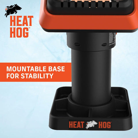 Heat Hog operates on a 1 lb LP cylinder with no electricity