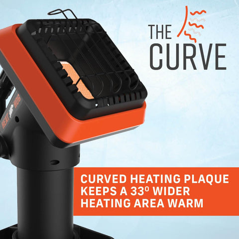 Heat Hog safety guard, tip-over switch, and oxygen depletion sensor
