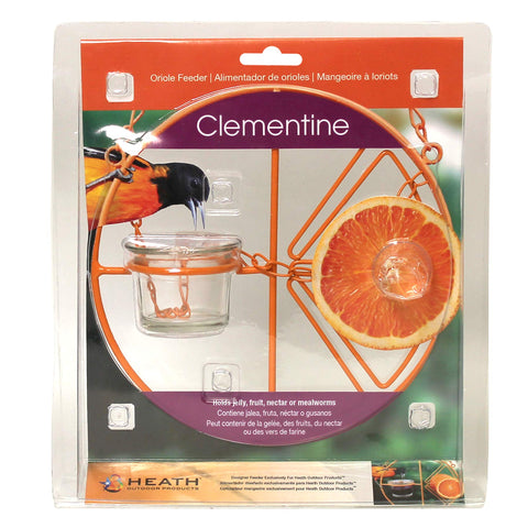 UV-resistant steel construction on Heath CF-133 Clementine Oriole Feeder endures weather.
