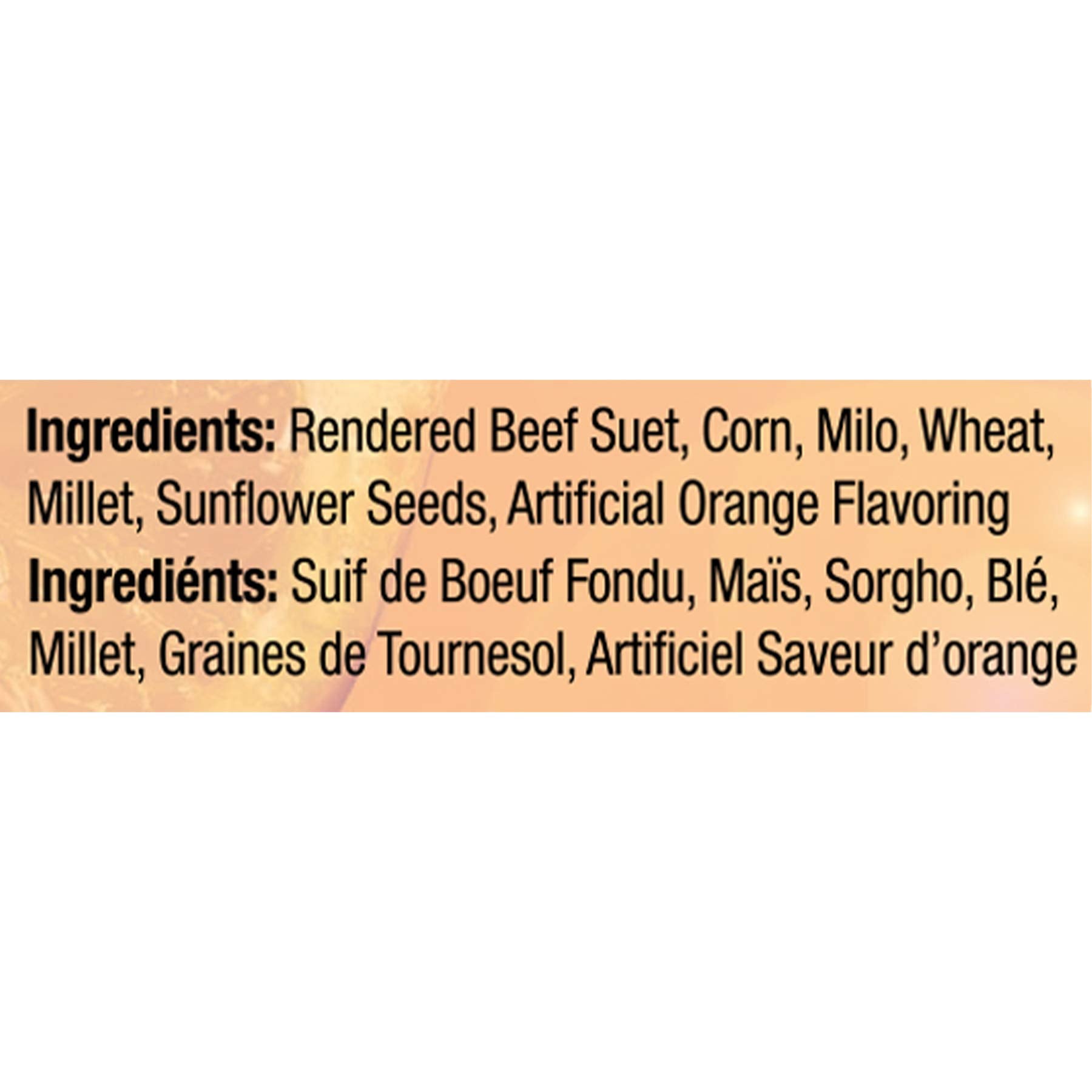 Heath DD14-10 Orange Burst suet cake on a feeder invites birds.