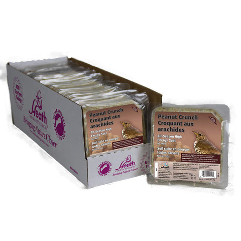 Close-up of Heath Outdoor Products DD-18 peanut crunch suet cake texture for birds.