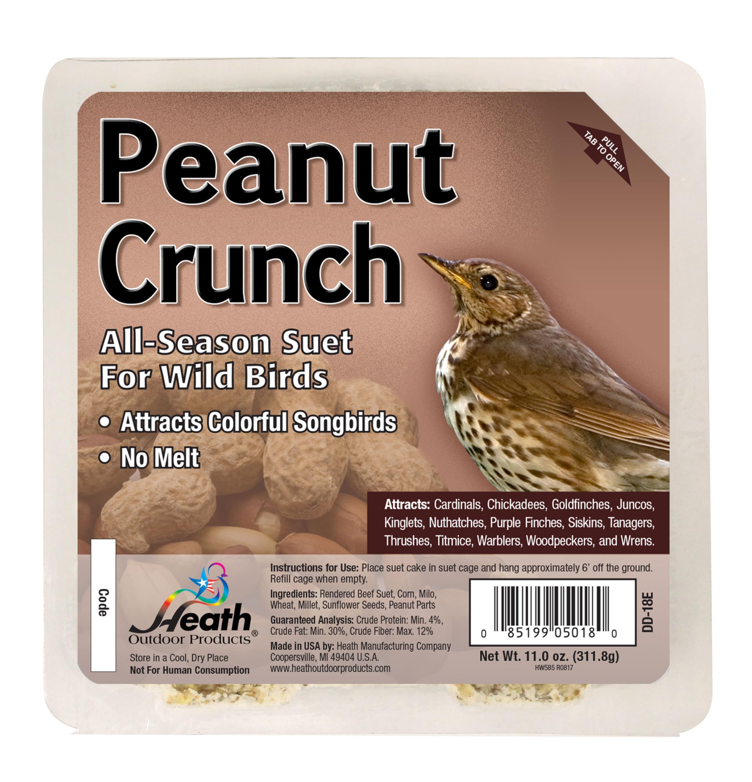 Heath Outdoor Products DD-18 packaging ready for year-round feeding.