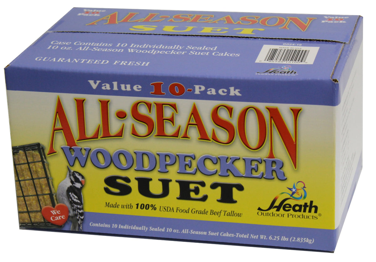 Heath DD24-10 Woodpecker Suet Cake front view ready for year-round feeding